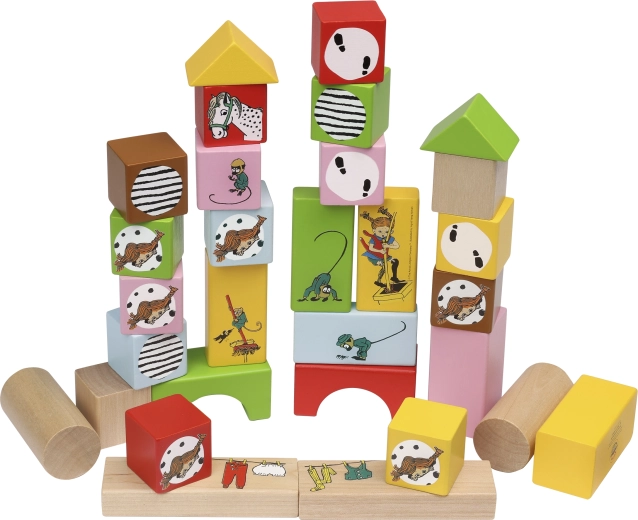 Lesene kocke Pika Nogavička – set 30 kosov
