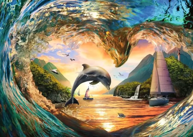 Sestavljanka Srce morskih valov 1000 kosov RAVENSBURGER