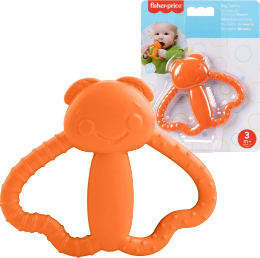 Grizalo za dojenčke oranžni metulj FISHER‑PRICE, mehko in teksturirano