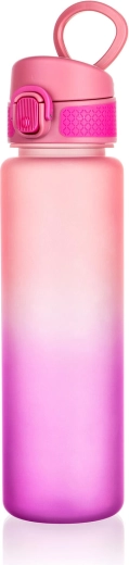 Športna steklenica za vodo 750 ml vijolično‑rožnata z zaklepnim pokrovčkom