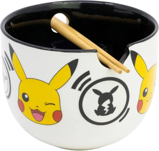 Pokémon ramen skleda s palčkami Black Logos v darilni škatli – 1 kos