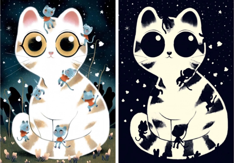 DJECO Sijoče puzzle Ljubkovalne mucke 50 kosov