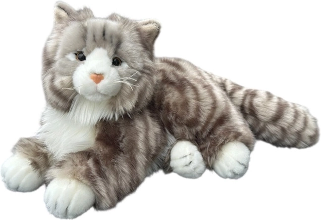 Dekorativna figura ležeče norveške mačke, 30 cm