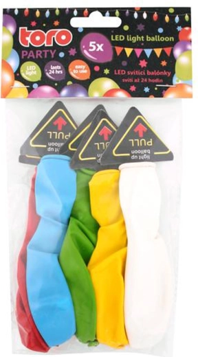Svetleči LED balončki TORO, set 5 kosov