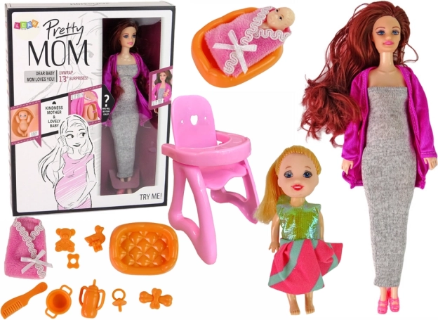 Noseča lutka s dodatki