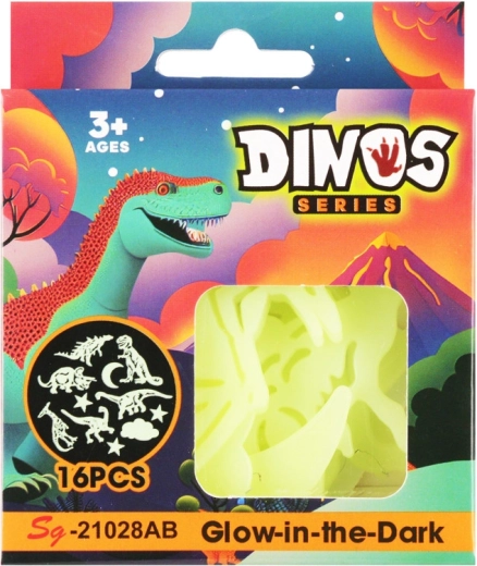 Svetleči samolepilni dinozavri – set 16 kos