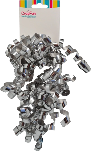 Darilni kovinski trak srebrne barve 6 mm, 2 kosa