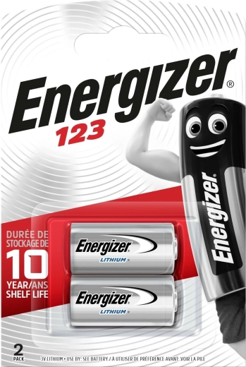 Litijeve baterije ENERGIZER 123 CR123A 3 V, 2 kosa