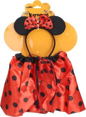 Pustni komplet miška s pikami rdeča