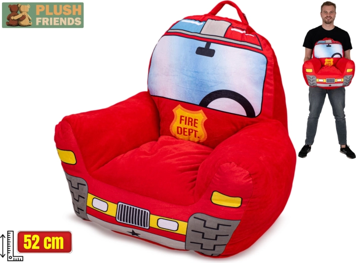 Plush Friends plišasti otroški fotelj z motivom reševalnih služb 52 cm