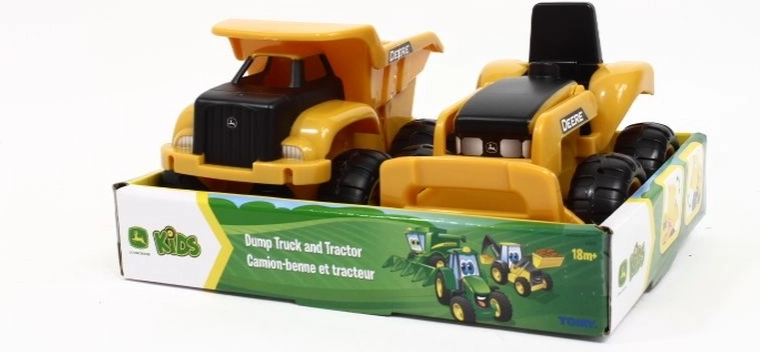 TOMY John Deere otroška gradbena vozila – traktor in prekucnik (2 kosa)