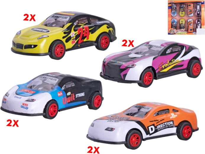 Set športnih avtomobilčkov z navijalnim pogonom 8,5 cm, 8 kosov