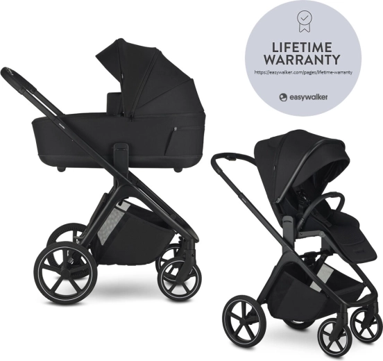 Easywalker kombiniran otroški voziček Zoey pure black