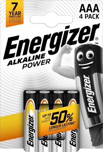 Energizer Alkaline Power AAA mikro svinčnikove baterije, 4 kosi