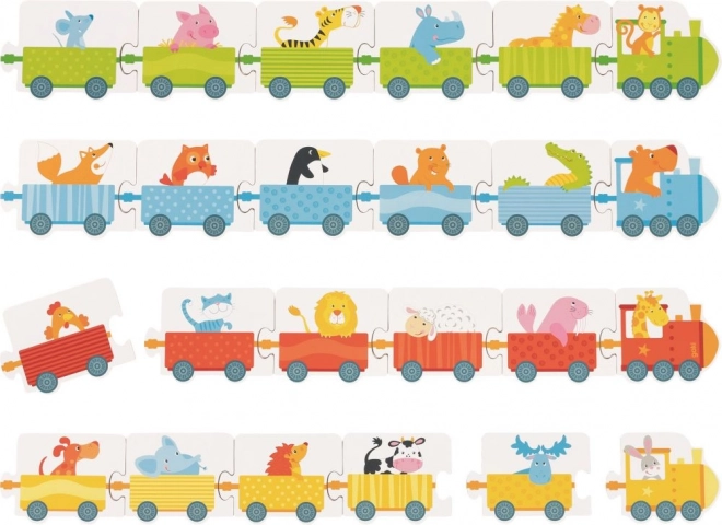 Goki Puzzle Game Trains with Blocks