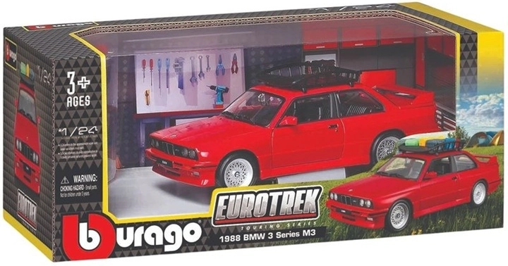 Bburago BMW 3 Series M3 Touring 1988 rdeč model avtomobila 1:24