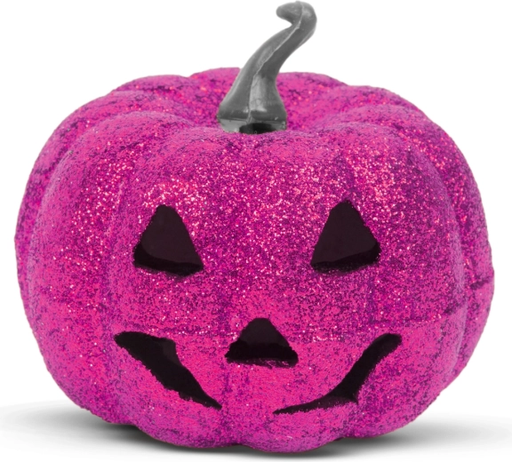 Halloweenska RGB LED dekoracija iz pene v obliki vijolične buče, 11 cm