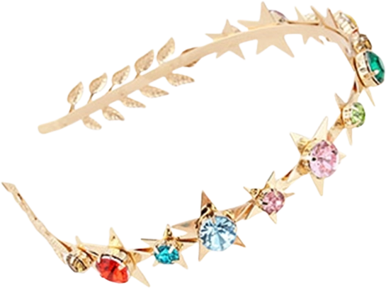 Rožnat naglavni trak Zvezdica z dragulji