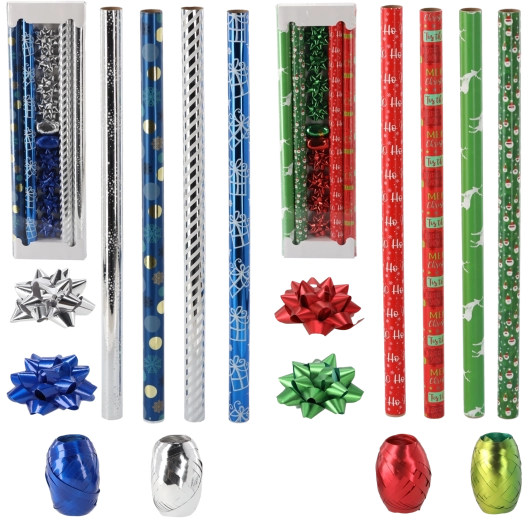 Božični darilni set 70 × 200 cm moderen miks vzorcev