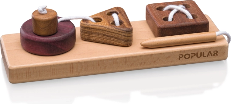 Lacing Shapes – Wooden Threading Game
