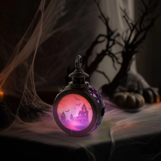 Halloweenska viseča LED-dekoracija grad