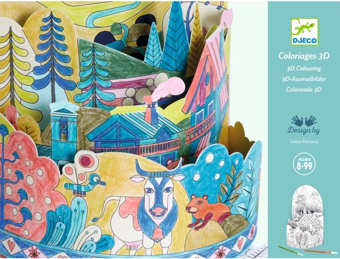 Djeco 3D Colouring Book At the Top of the World