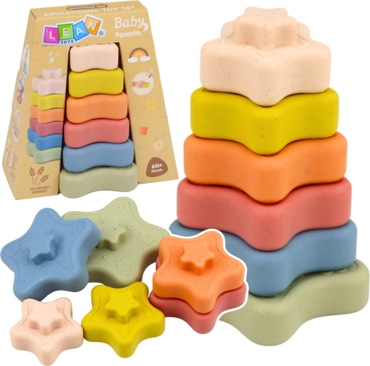 Senzorični zložljiv stolp z zvezdicami, mehki silikonski deli, 6 stopenj