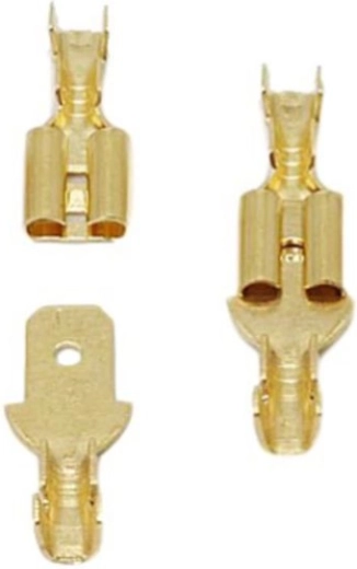 Pair of uninsulated automotive flat connectors 4.8 mm with latch (male + female) – set of 100 pairs (200 pcs)