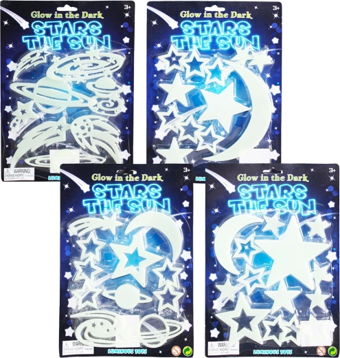 Svetleče lepilne dekoracije nočno nebo – zvezde, 4 vrste