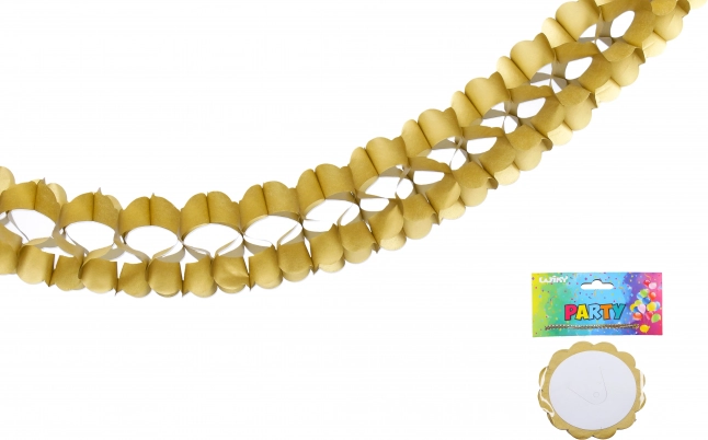 Zlata papirnata girlanda 3,6 m