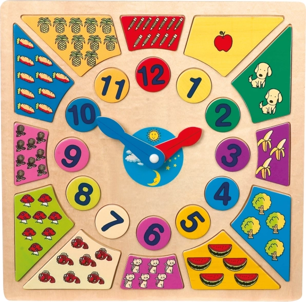 Vstavljanka v obliki poučne uganke – nauči se ure small foot