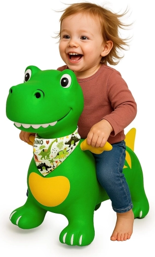 Skakajoči zeleni dinozaver s krili HoppyDoo s tlačilko