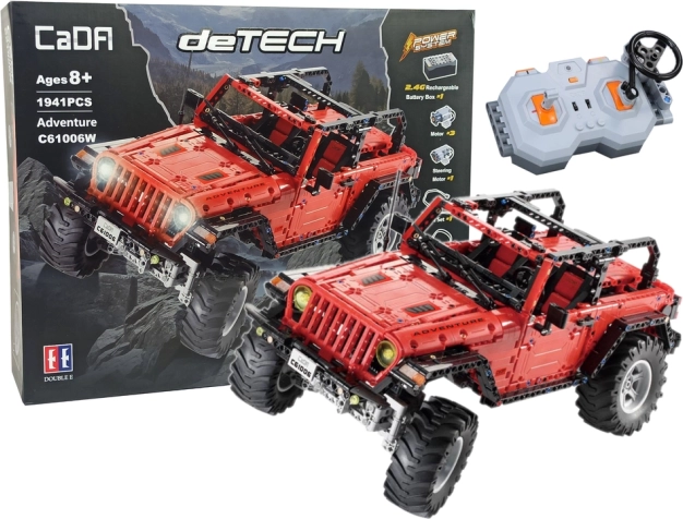 Komplet za sestavljanje daljinsko vodenega terenskega vozila CADA, rdeče, 1941 delov