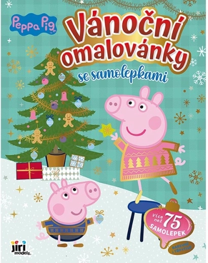 Božične pobarvanke z nalepkami Pujsek Pepa