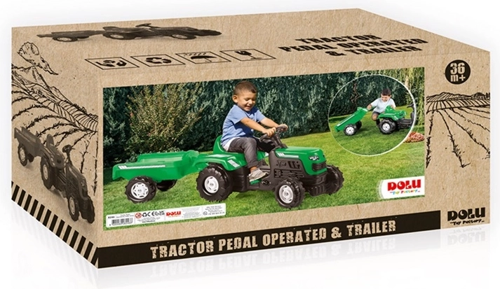 Dolu Pedal Tractor with Trailer – Green