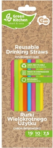 Reusable plastic straws (10 pcs)