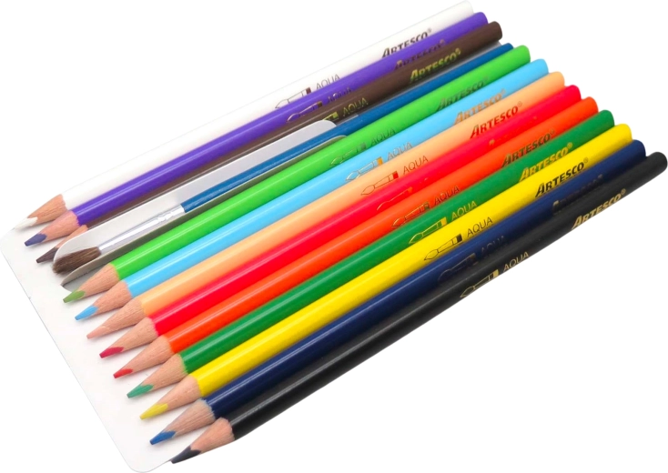 Watercolor pencils Color Plus – set of 12 colors with brush and sharpener