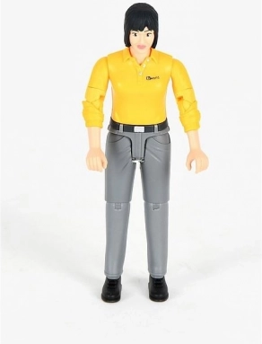 Bruder Bworld figurica ženske – rumena majica, sive hlače