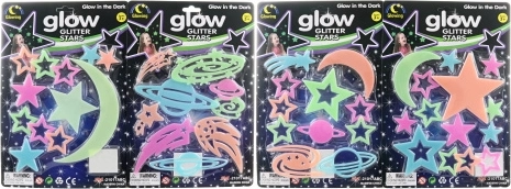 Set fosforescentnih zvezd in vesoljskih dekoracij za steno