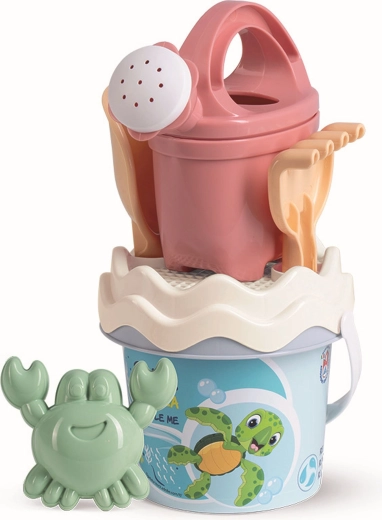 Androni recikliran pastelni komplet za pesek s kanglico – mali, ocean