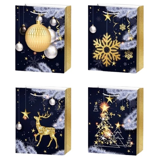 Darilna papirnata vrečka M božično voščilo 26 × 32 × 10 cm