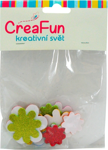 Cvetovi iz EVA pene z bleščicami, 15 kosov