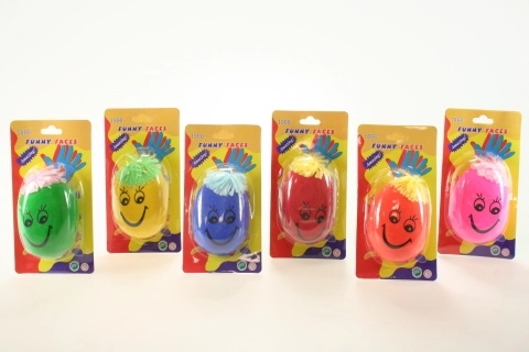 Antistresna žogica z obrazom in lasmi 8 × 5 cm