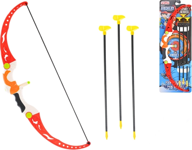 Otroški lok 56 cm s puščicami in tarčo s priseski