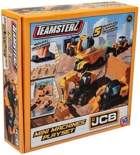 Teamsterz JCB komplet mini gradbenih strojev s peskom (5 kosov)