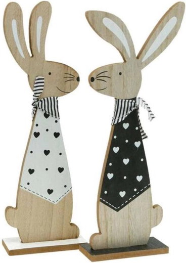 Lesena dekoracija Zajec Glamour 11 × 33 cm