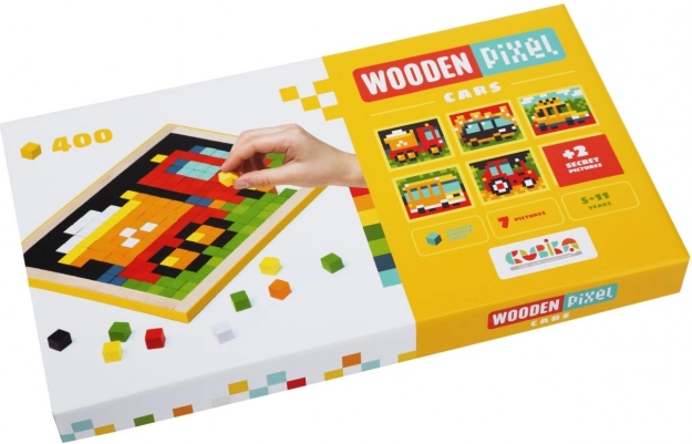CUBIKA 14903 Pixel IV avtomobili - lesena mozaika 400 koščkov in 7 predlog