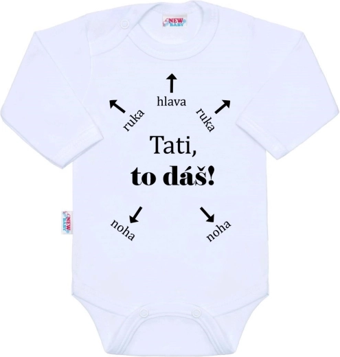 Otroški bodi z dolgimi rokavi New Baby Ati, ti zmoreš! 50