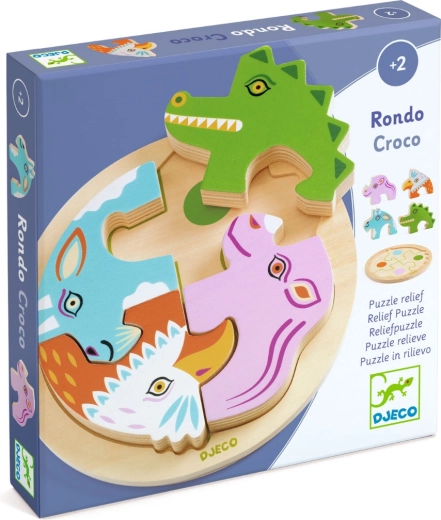DJECO lesena vstavljanka puzzle rondo croco