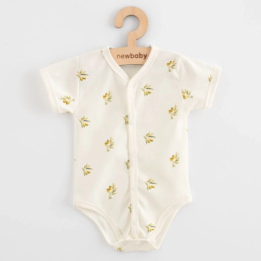 New Baby otroški bodi z zapenjanjem po celotni dolžini in kratkimi rokavi Olivy 68